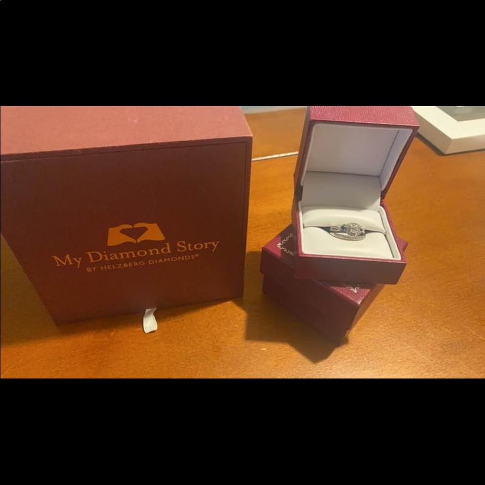 Diamond sapphire wedding set!